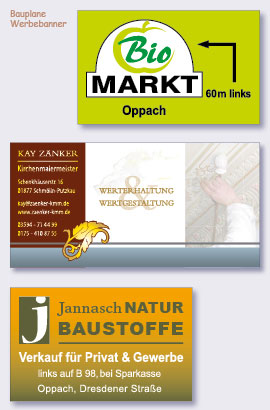 Die Blickfeld: Banner-Bauplanen Referenz 1a