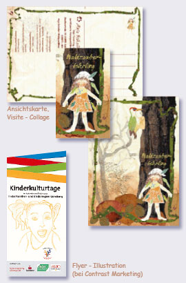 Der Lichtblick: Zeichnung und Collage für Flyer und Postkarte Referenz 1